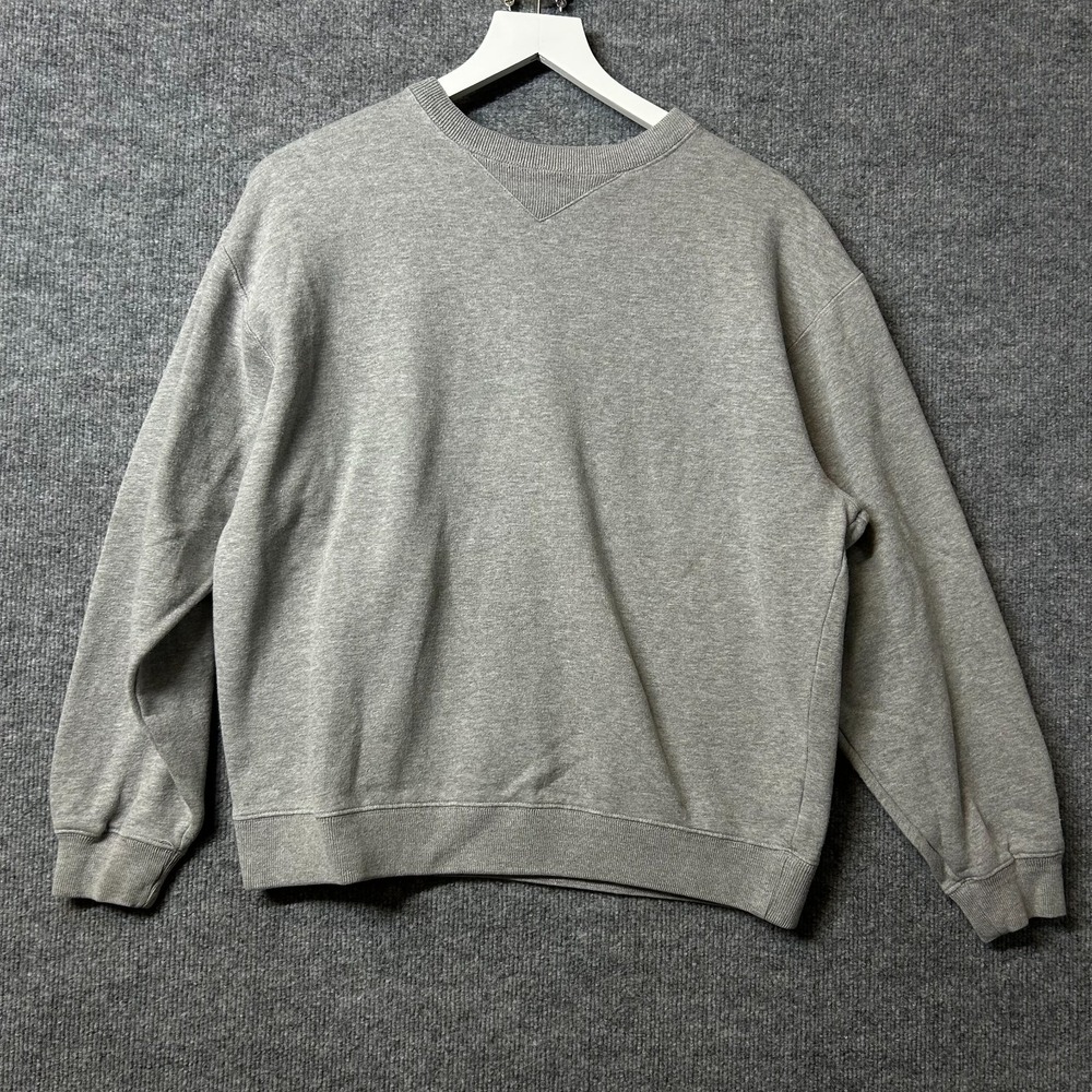 VTG Tommy Hilfiger Golf Sweatshirt Gray V-Insert Crewneck Back Flag Logo - Small